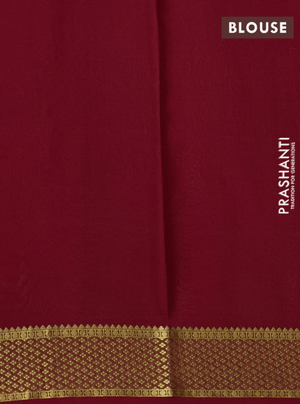 Pure mysore silk saree cream and red with allover zari checks & buttas and zari woven border
