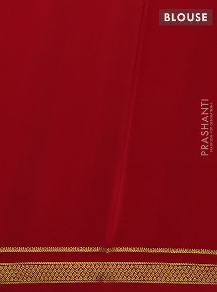 Pure mysore silk saree black and red with allover zari woven checked pattern and zari woven border