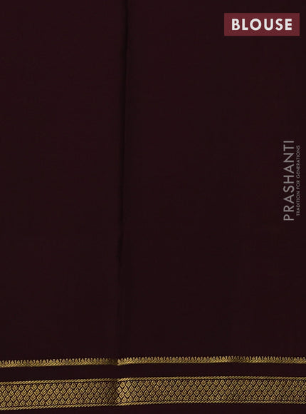 Pure mysore silk saree mustard yellow and coffee brown with allover zari woven checked pattern and zari woven border