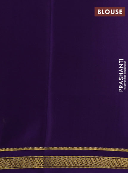 Pure mysore silk saree red and deep violet with allover zari woven checked pattern and zari woven border