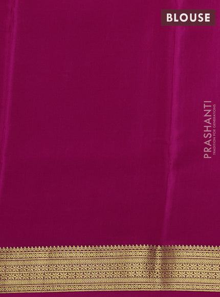 Pure mysore silk saree pink with allover small zari checks & buttas and zari woven border