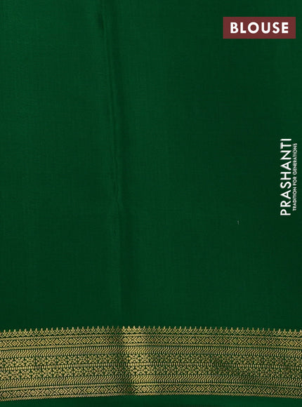 Pure mysore silk saree violet and green with allover small zari checks & buttas and zari woven border
