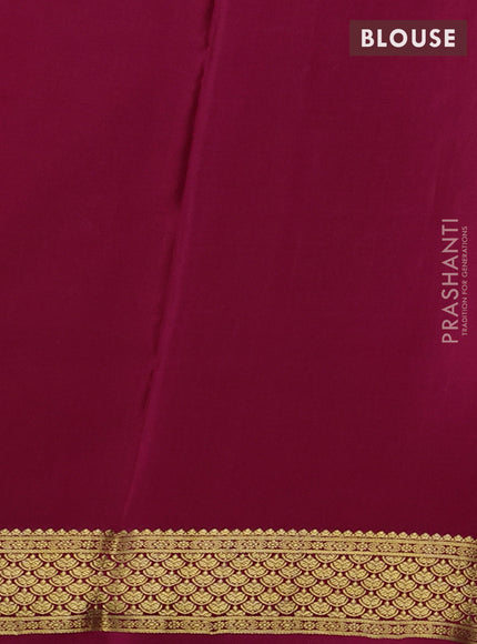 Pure mysore partly silk saree coffee brown and pink with allover zari woven checked pattern and zari woven border