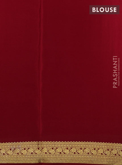 Pure mysore silk saree red with allover zari woven checked pattern and zari woven border