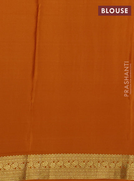 Pure mysore silk saree mustard yellow with allover zari woven checked pattern and zari woven border