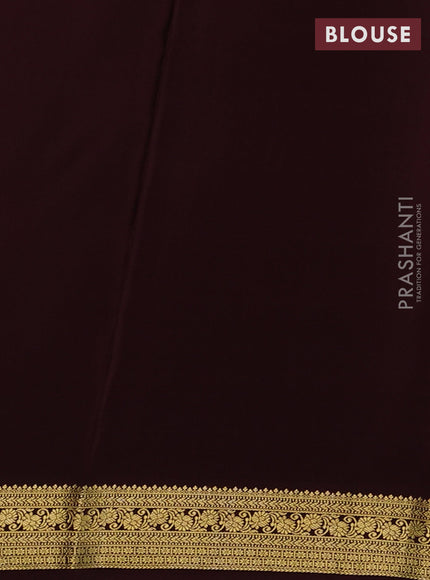 Pure mysore silk saree coffee brown with allover zari woven checked pattern and zari woven border