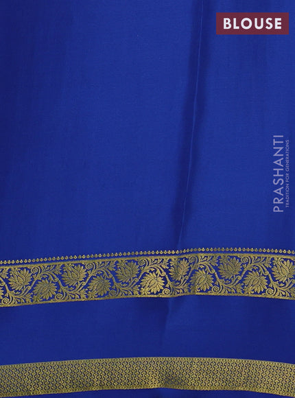 Pure mysore silk saree light pink and blue with allover zari checked pattern and rettapet zari woven border