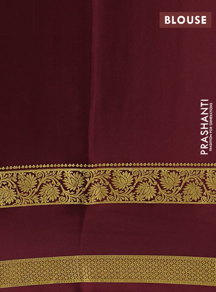 Pure mysore silk saree orange and coffee brown with allover zari checked pattern and rettapet zari woven border