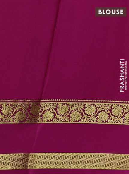 Pure mysore silk saree cream and pink with allover zari checked pattern and rettapet zari woven border