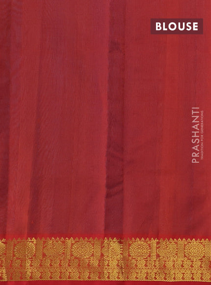 Silk cotton saree cs blue and red with zari woven buttas and zari woven border