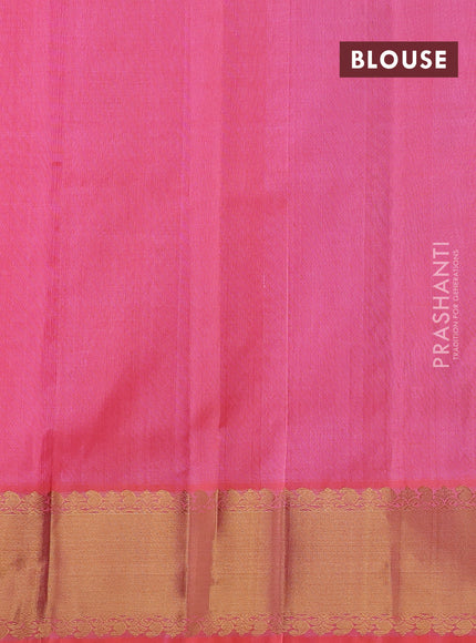 Silk cotton saree candy pink with paisley zari woven buttas and zari woven border