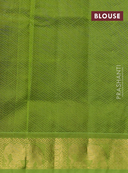 Silk cotton saree maroon and light green with allover self emboss jacquard pattern and elephant design zari woven border