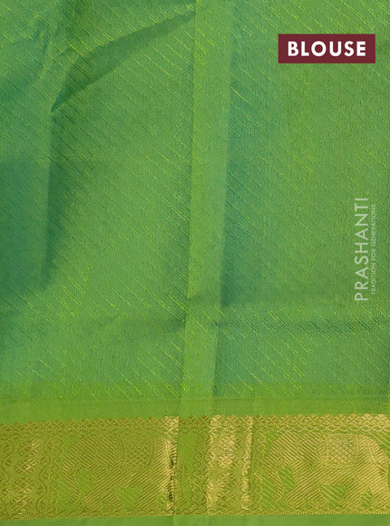 Silk cotton saree cs blue and light green with allover self emboss jacquard pattern and elephant design zari woven border