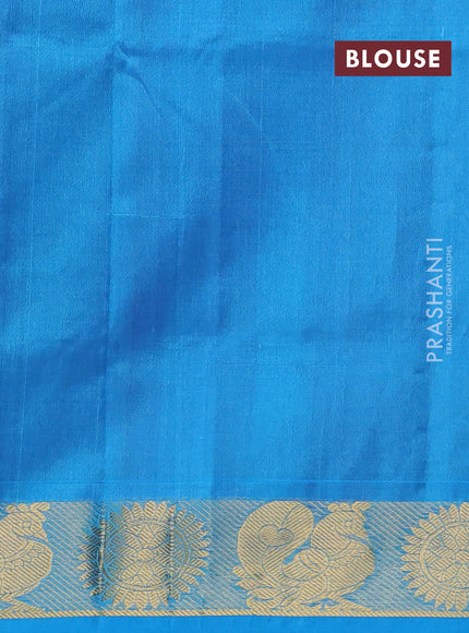 Silk cotton saree purple and cs blue with allover self emboss jacquard pattern and annam zari woven border