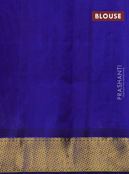 Silk cotton saree multi colour and blue with paalum pazhamum checks & zari buttas and zari woven border
