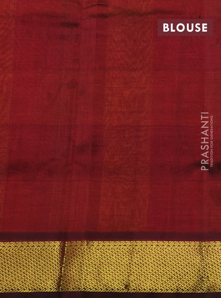 Silk cotton saree multi colour and maroon with paalum pazhamum checks & zari buttas and zari woven border