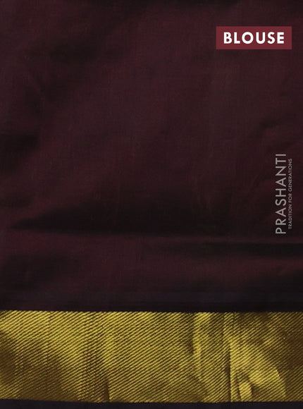 Silk cotton saree wine shade and light green with paalum pazhamum checks & zari buttas and zari woven border