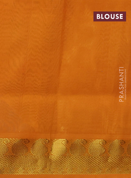 Silk cotton saree multi colour and mustard yellow with paalum pazhamum checks & zari buttas and paisley zari woven border