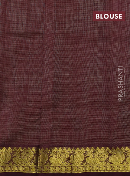 Silk cotton saree light pink and deep maroon with allover vairosi pattern and annam zari woven border