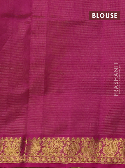 Silk cotton saree lime green and pink with allover vairosi pattern and annam zari woven border