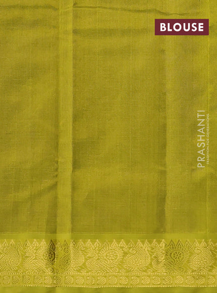 Silk cotton saree violet and light green with allover vairosi pattern and annam zari woven border