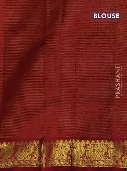 Silk cotton saree mustard yellow and maroon with allover vairosi pattern and annam zari woven border