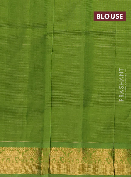 Silk cotton saree wine shade and light green with allover vairosi pattern & buttas and elephant zari woven border