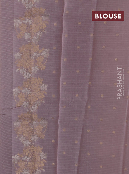 Silk kota saree pastel pink shade with zari woven buttas and floral zari woven border
