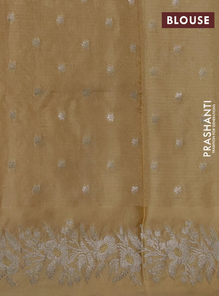Silk kota saree sandal with zari woven buttas and zari woven border