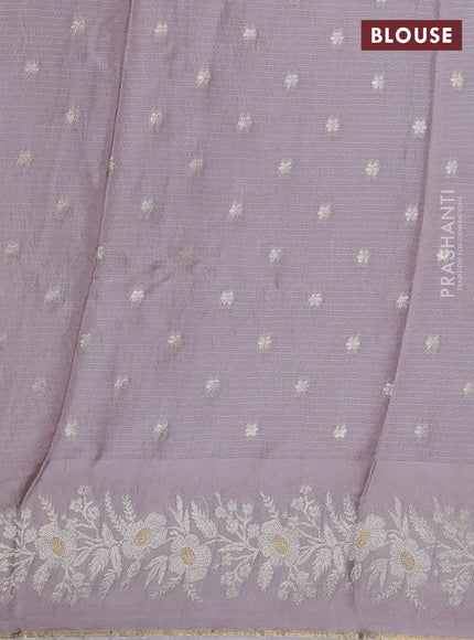 Silk kota saree pastel pink shade with zari woven buttas and zari woven border