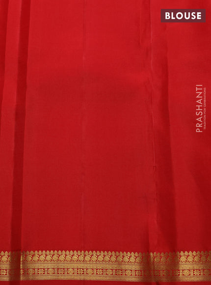 Pure kanchipuram silk saree red with allover zari woven brocade weaves and zari woven border