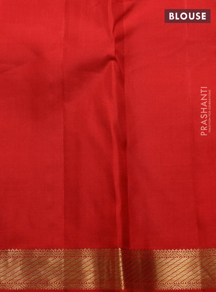 Pure kanchipuram silk saree red with allover zari woven brocade weaves and zari woven border