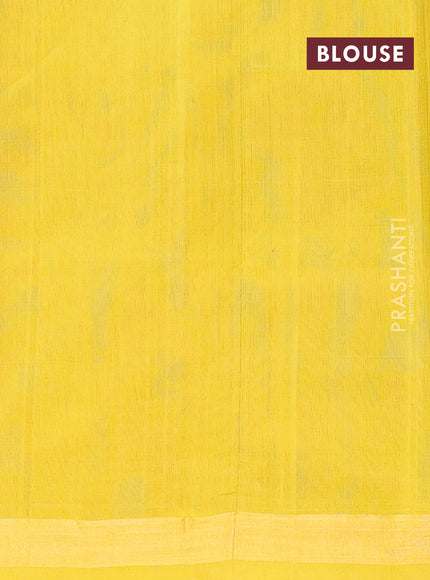 Semi silk cotton saree red and mustard yellow with allover zari woven buttas and zari woven border