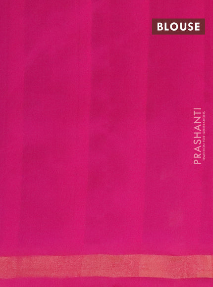 Semi silk cotton saree blue and pink with zari woven buttas and zari woven border