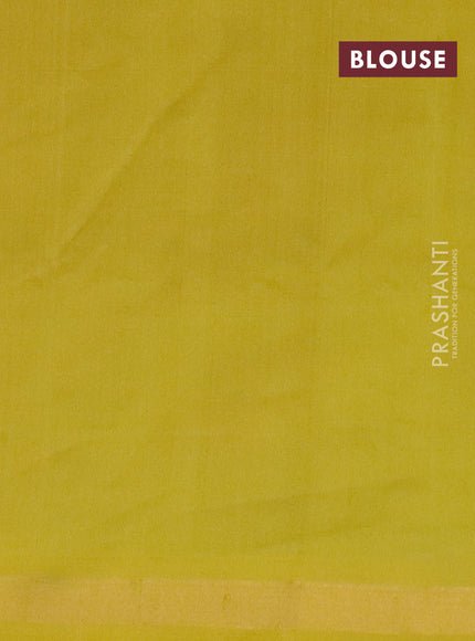 Semi silk cotton saree pink and yellow with zari woven buttas and zari woven border