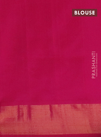 Semi silk cotton saree teal green and pink with zari woven buttas and zari woven border