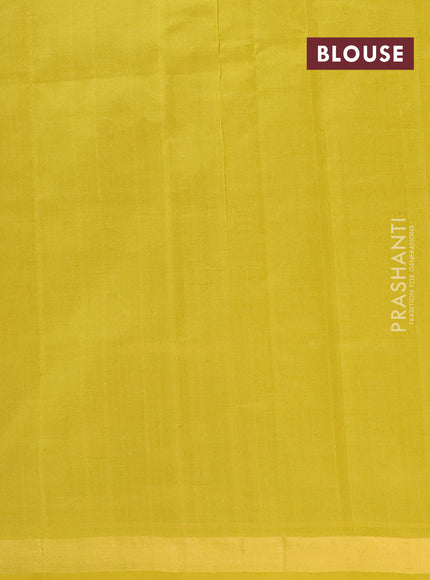 Semi silk cotton saree purple and yellow with allover zari woven buttas and zari woven border