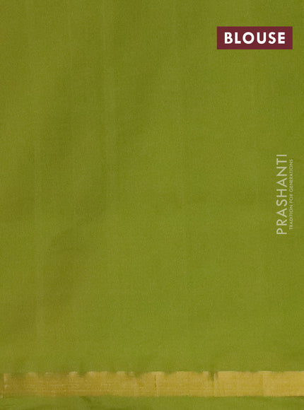 Semi silk cotton saree red and light green with zari woven buttas and zari woven border