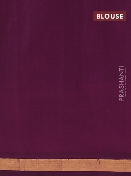 Semi silk cotton saree dark mustard and deep purple with zari woven buttas and zari woven border