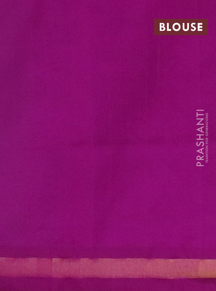 Semi silk cotton saree teal green and magenta pink with zari woven buttas and zari woven border