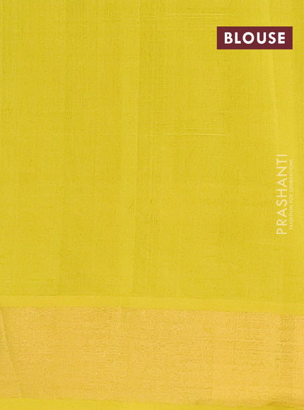Semi silk cotton saree grey and lime green with zari woven buttas and zari woven border