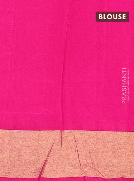 Semi silk cotton saree beige and pink with zari woven buttas and zari woven border