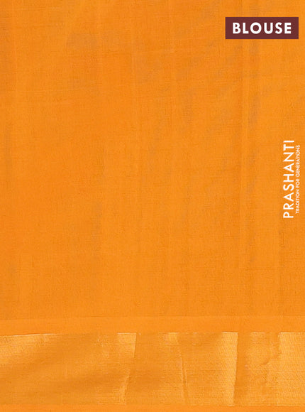 Semi silk cotton saree dark maroon and dark mustard with allover zari woven buttas and zari woven border