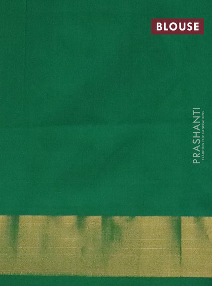 Semi silk cotton saree orange and green with allover zari woven buttas and zari woven border
