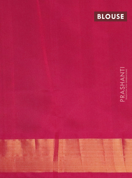 Semi silk cotton saree green and pink with zari woven buttas and zari woven border