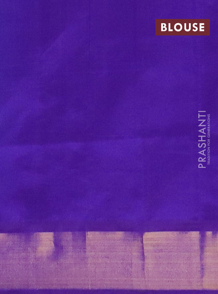 Semi silk cotton saree cs blue and violet with zari woven buttas and zari woven border