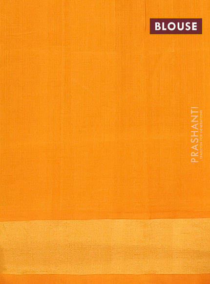 Semi silk cotton saree teal green and mustard yellow with zari woven buttas and zari woven border