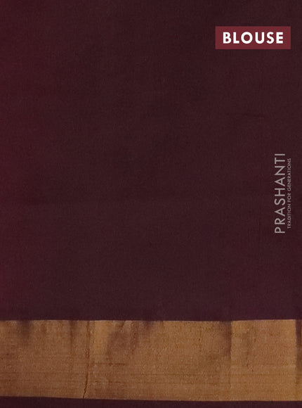 Semi silk cotton saree candy pink and coffee brown with zari woven buttas and zari woven border