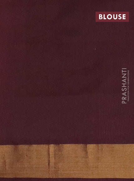 Semi silk cotton saree mild peach pink and coffee brown with zari woven buttas and zari woven border