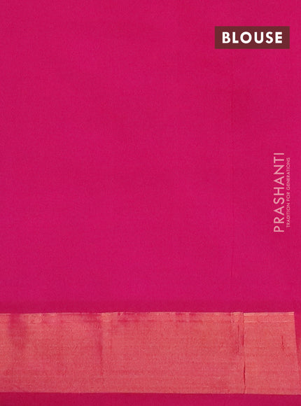Semi silk cotton saree peacock blue and pink with zari woven buttas and zari woven border
